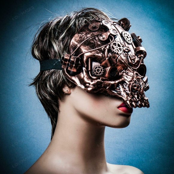 Halloween Steampunk Ghost Skull Robotic Masquerade - Picture 3 of 8